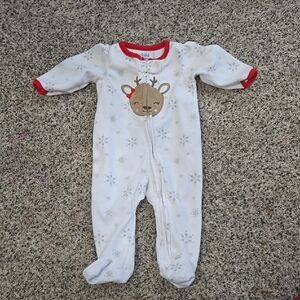 White Reindeer Baby One Piece